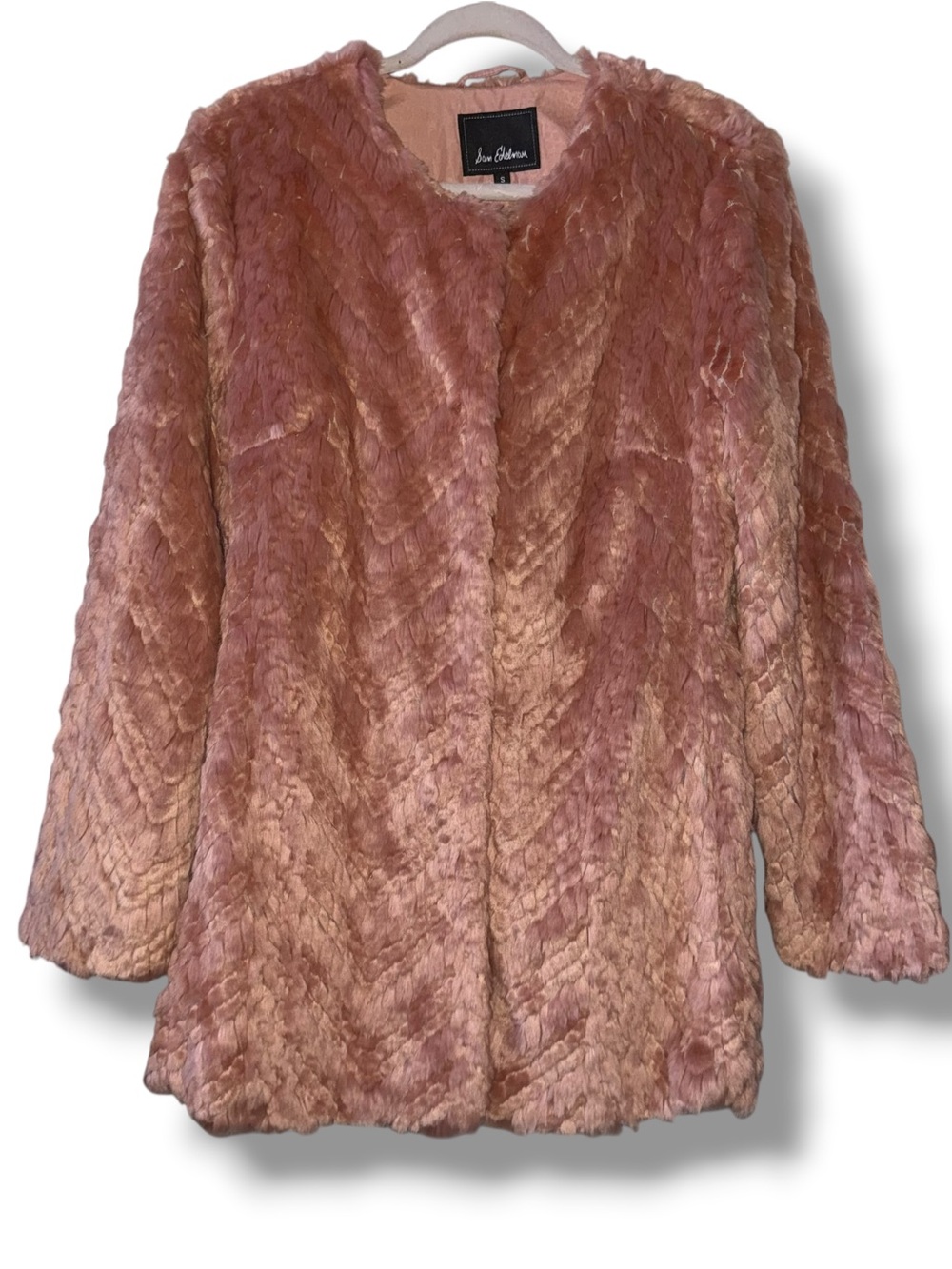 Sam Edelman dusty rose faux fur jacket